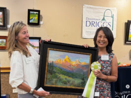 15th Annual Driggs Plein Air Festival Awards Driggs Plein Air Festival - Elo Wobig, "Last Light First Moon," oil