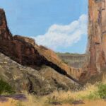On View: PAPNM 18th Juried National Exhibition Plein Air Painters of New Mexico - Jane Frederick, "Diablo Canyon," oil on panel, 8" x 10"