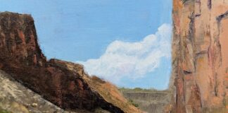 Plein Air Painters of New Mexico - Jane Frederick, "Diablo Canyon," oil on panel, 8" x 10"