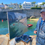 How I Sold My Most Expensive Painting: Lessons from Sandycove how to sell your art - Steve Browning, painting a large canvas en plein air