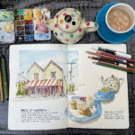 Create a Visual Narrative: An Urban Sketching Spotlight Liz Steel, "The Servant’s Quarters Tearoom, Morpeth, Australia," ink, watercolor and colored pencil, A4 portrait Moleskine watercolor sketchbook