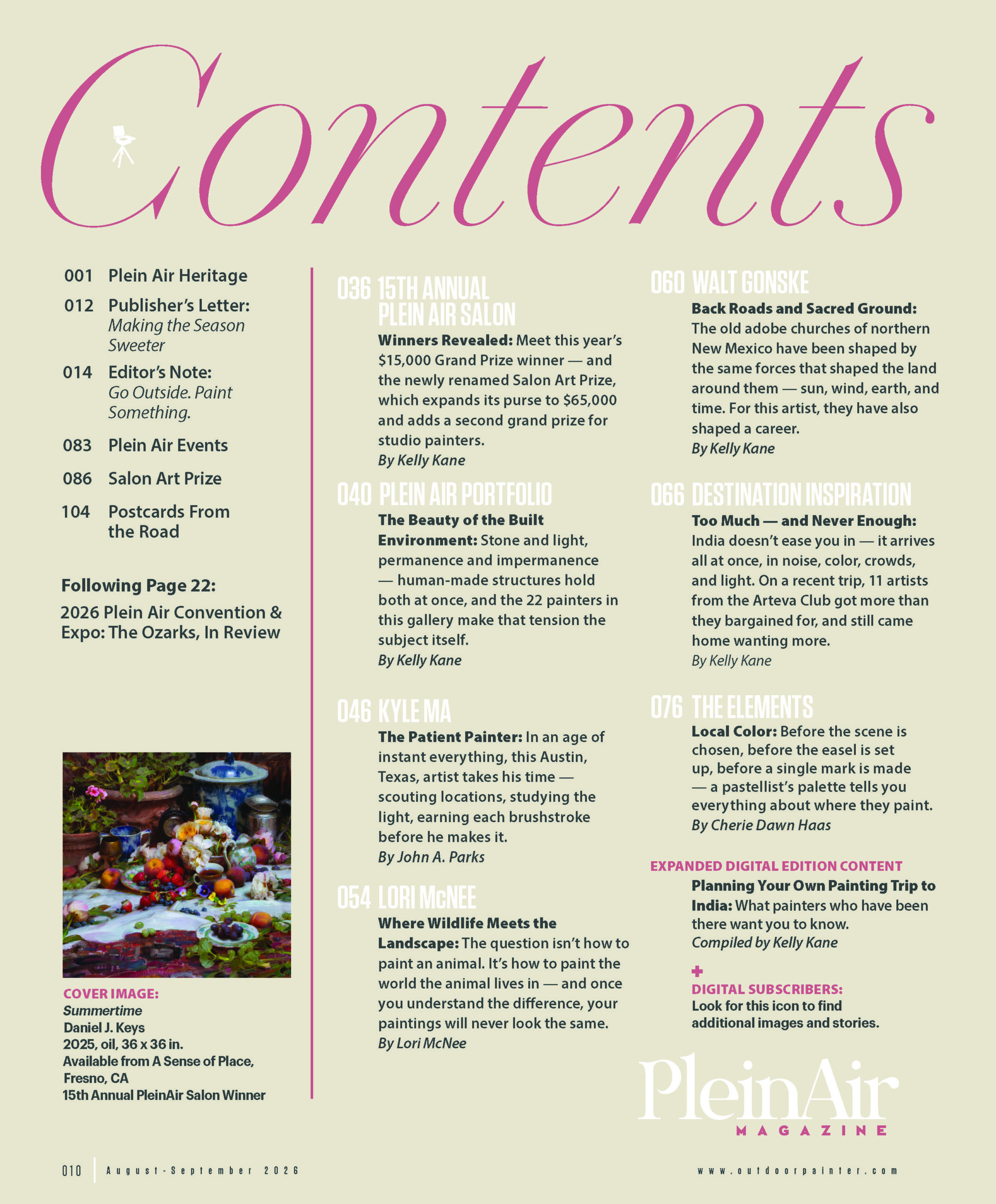 PleinAir Magazine AugSept2026 contents