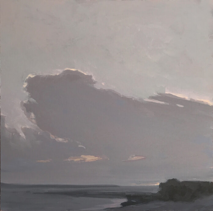 Brian Sindler, "Clouds, Sister Bay," 2023, acrylic, 20 x 20 in., Private collection, Plein air Brian Sindler, "Clouds, Sister Bay," 2023, acrylic, 20 x 20 in., Private collection, Plein air