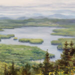 Liane Whittum, "Sunapee Study #2," 2022, oil, 8 x 16 in., private collection, plein air painting
