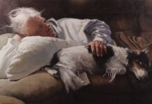 Salon Art Prize - First Place Overall: Kathleen Erin, “Companion,” oil, 24 x 36 in.