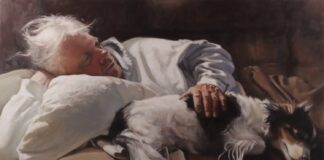 Salon Art Prize - First Place Overall: Kathleen Erin, “Companion,” oil, 24 x 36 in.