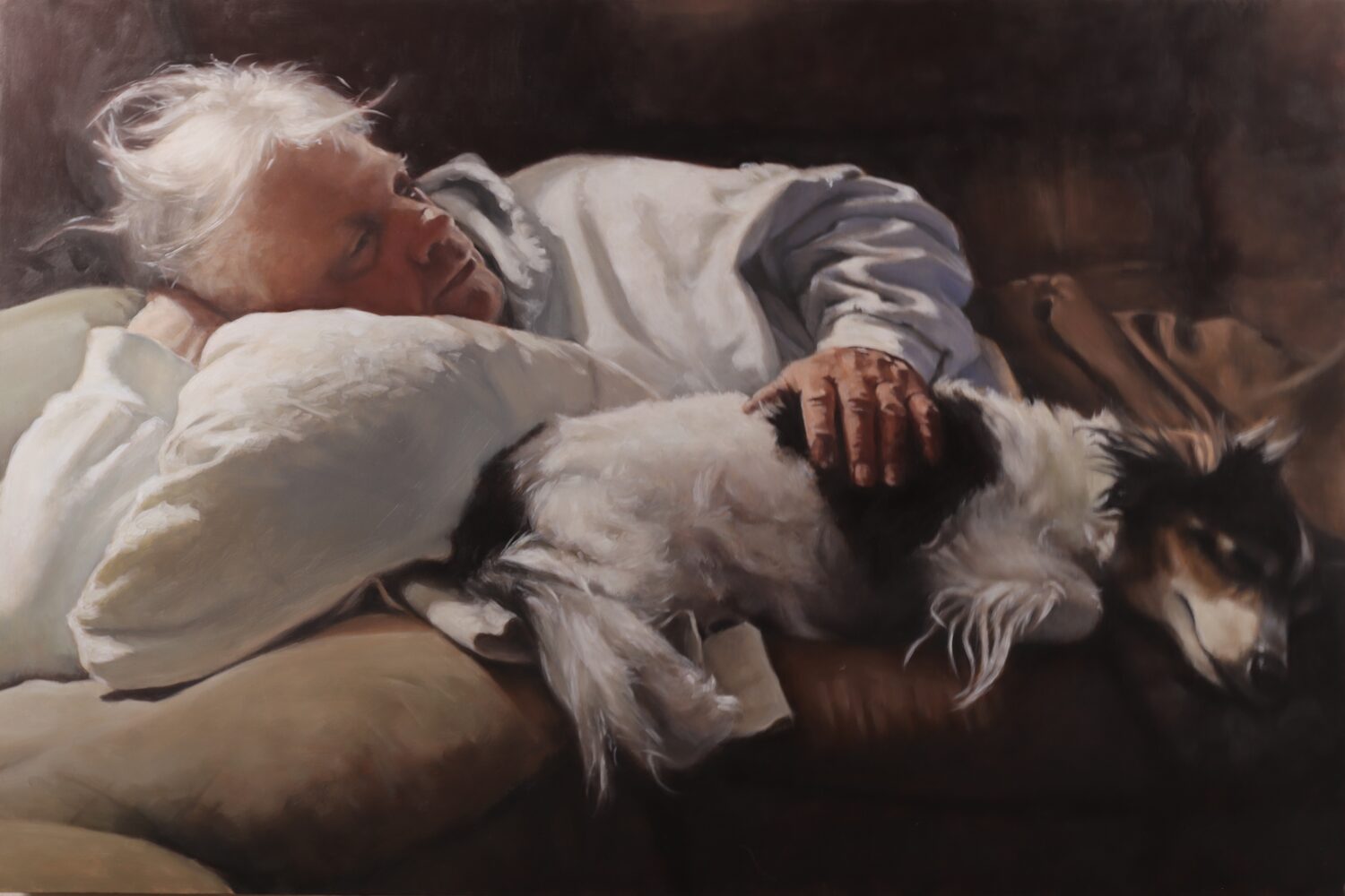 Salon Art Prize - First Place Overall: Kathleen Erin, “Companion,” oil, 24 x 36 in.
