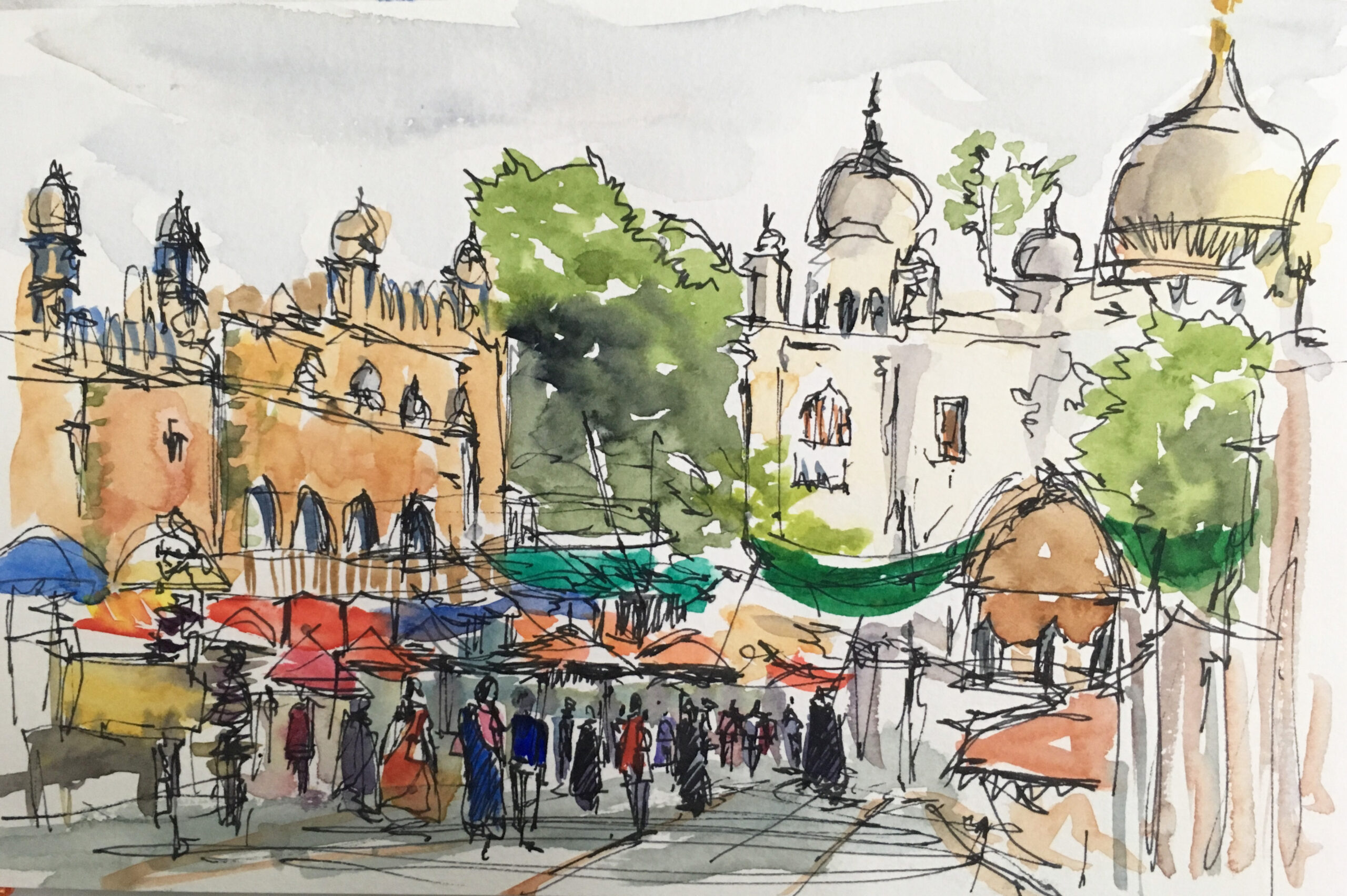An attempt to convey (rapidly!) the energy of the city at Charminar in Hyderabad, India