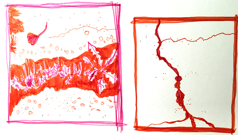 Try this as a warmup if you’re experiencing artist block: Go deep on a very small scale, and bonus points for using a color you don’t typically reach for in your kit.