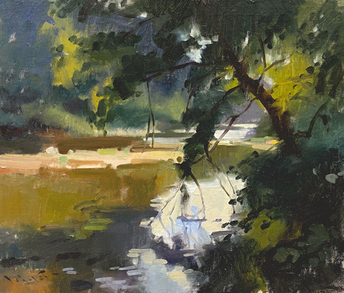 John Lasater, "Heavenly Shade," 2022, oil on linen, 14 x 12 in., Private collection