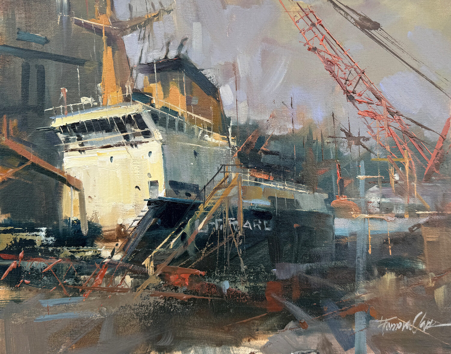 Best Plein Air Oil: Lyudmila Tomova Clark, “Guardian of the Harbor,” 14 x 18 in.