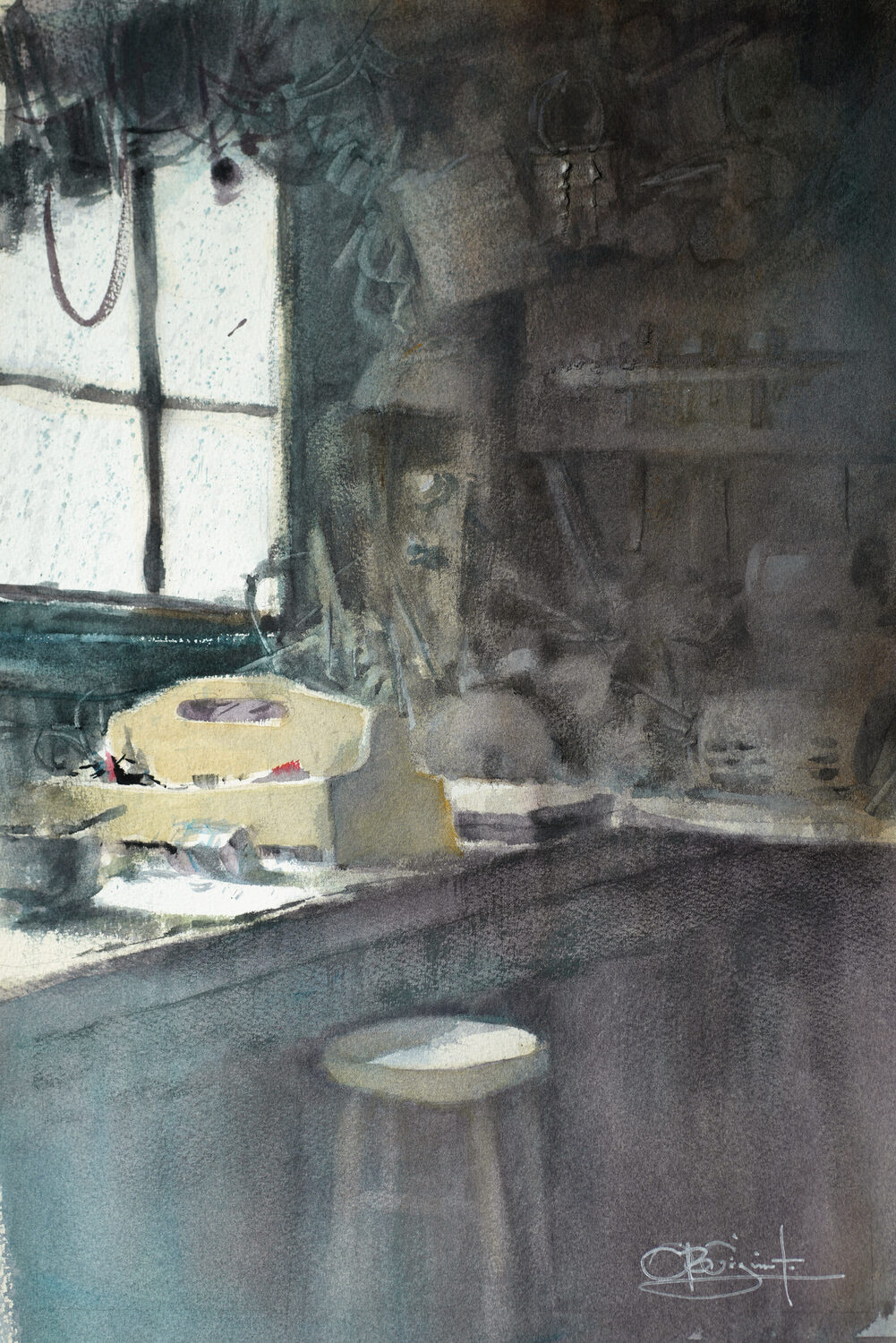 Best Plein Air Watercolor: Orville Giguiento, “Treasures,” 17 x 11 in.