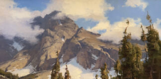 Scott Christensen, "High in the Wind River Range," oil, 26 x 40 in.