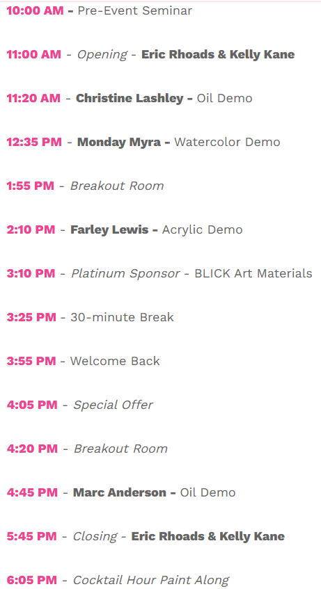 plein air live schedule 09-17-26