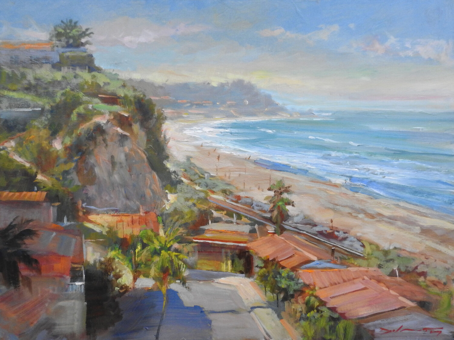 Best Plein Air Acrylic & Gouache: Rick J. Delanty, “La Rambla View,” acrylic, 18 x 24 in.