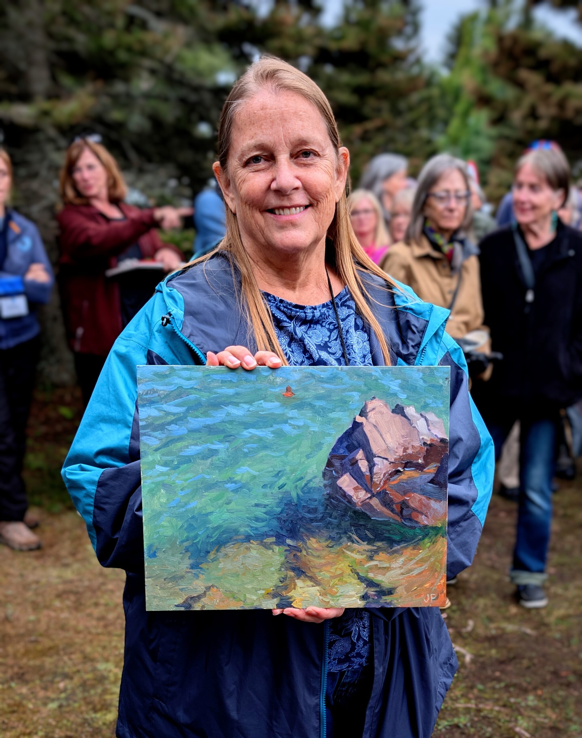 Juror Lisa Stauffer presenting Joel Pieper's Best in Show