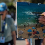 Sun, Heat, and Masterpieces: 28th Annual Laguna Plein Air Painting Invitational Happening Now Laguna Plein Air Invitational Artist Carl Bretzke (Minneapolis, MN) captures a Laguna October beach scene during unseasonably high temperatures (Photo by LPAPA's Event Photographer Mitch Ridder).