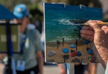 Sun, Heat, and Masterpieces: 28th Annual Laguna Plein Air Painting Invitational Happening Now Laguna Plein Air Invitational Artist Carl Bretzke (Minneapolis, MN) captures a Laguna October beach scene during unseasonably high temperatures (Photo by LPAPA's Event Photographer Mitch Ridder).