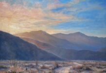 13 Years of Adventures in Art “…and Nobody Died” "Following The Fading Light" by Laura Wambsgans - plein air painting of the California desert