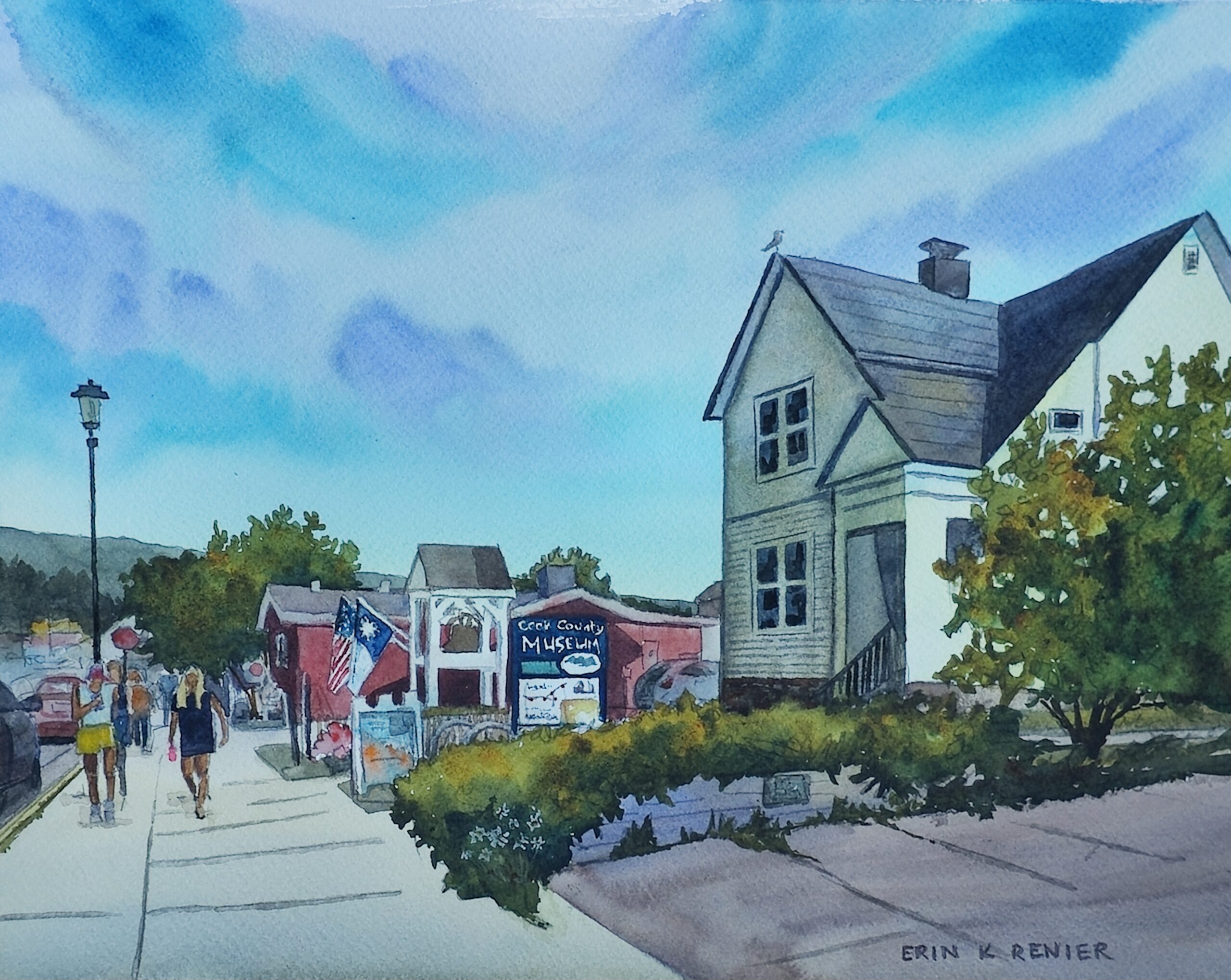 Plein Air Grand Marais - Erin Renier, "Cook County History Museum," Watercolor
