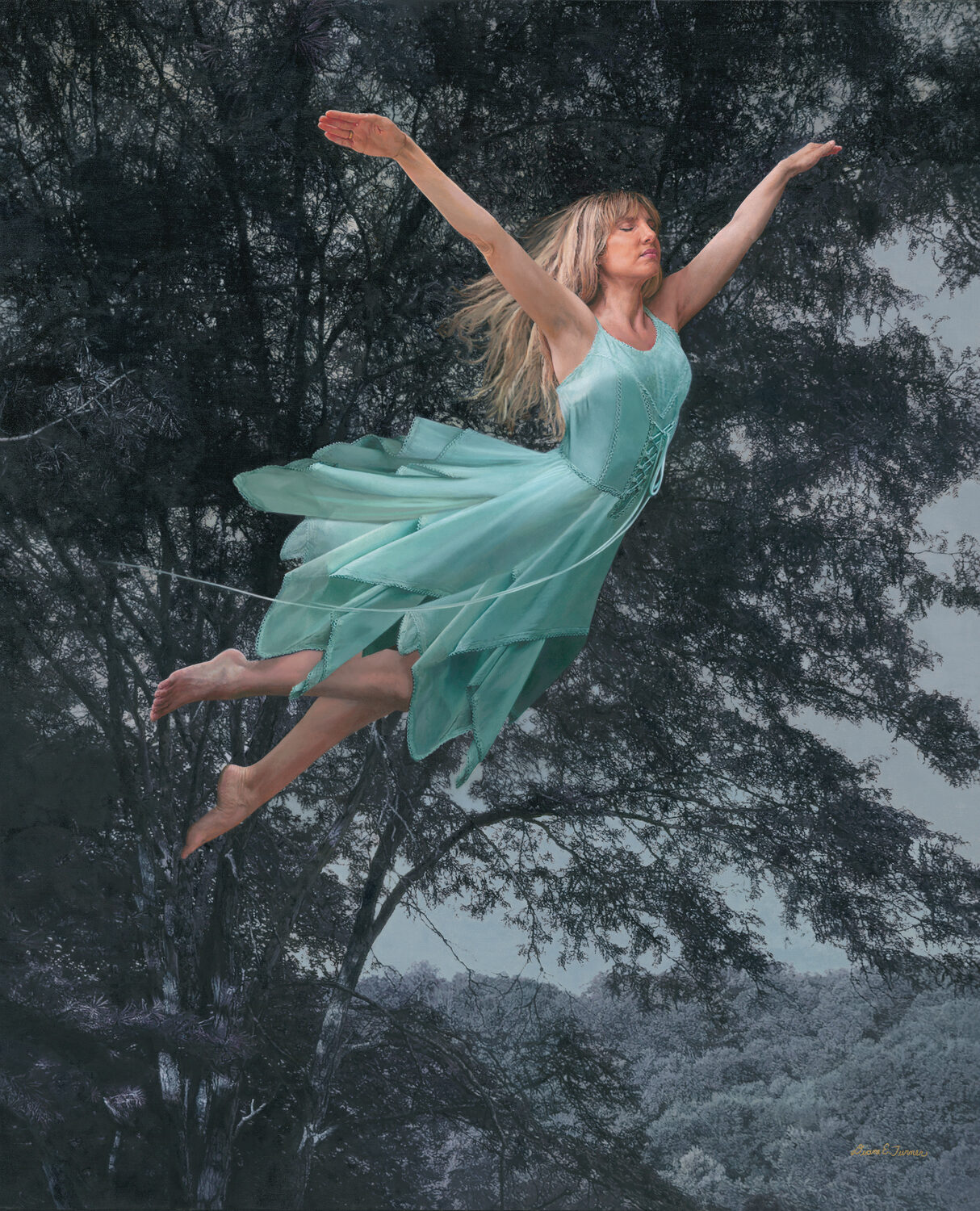 Salon Art Prize - Second Place Overall: Diane Turner, “Dreaming of Flight,” oil, 42 x 34 in.